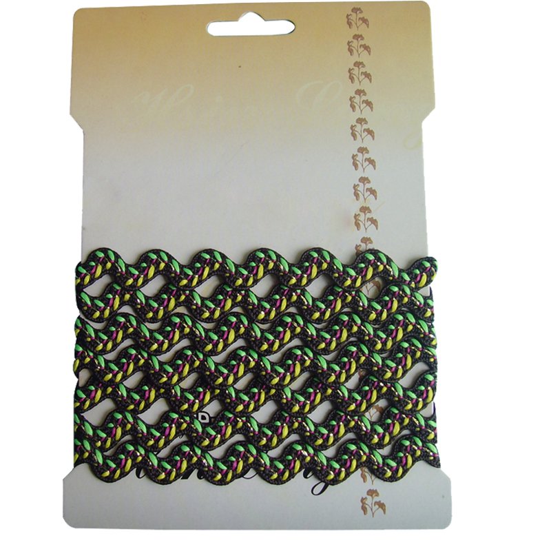 custom 10 mm 12 mm polyester braided zigzag wave Lace Trim metallic Ric Rac ribbon trim for decor