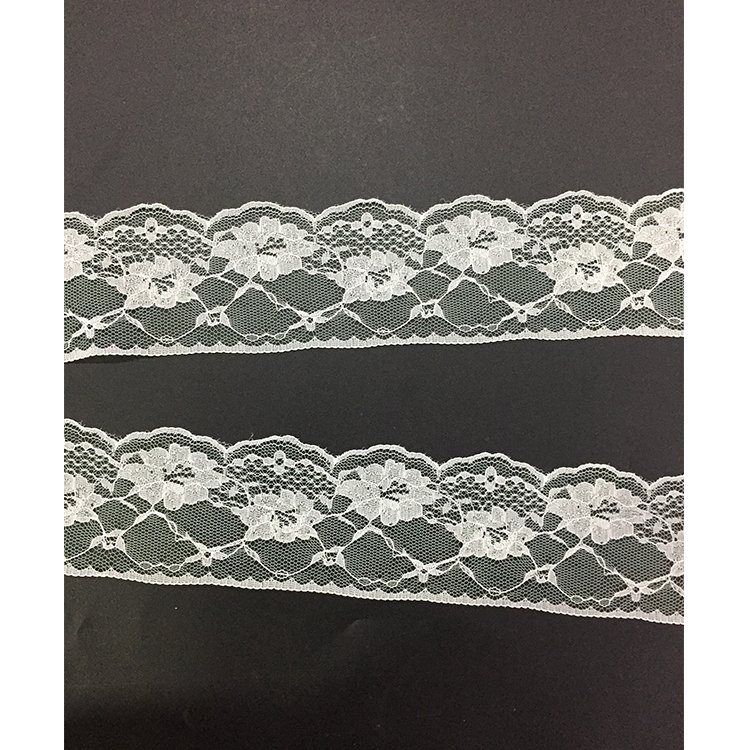 Factory wholesales stock 2.4 inch full nylon non elastic blouse lace trim 6.2cm