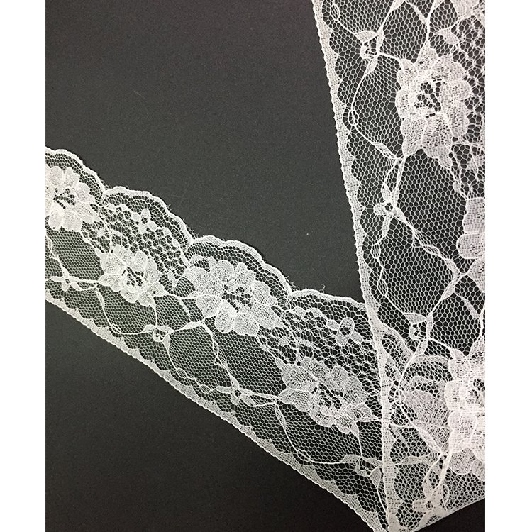 Factory wholesales stock 2.4 inch full nylon non elastic blouse lace trim 6.2cm