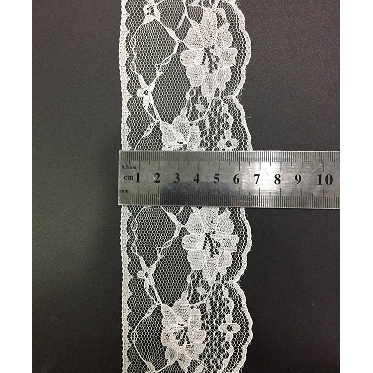 Factory wholesales stock 2.4 inch full nylon non elastic blouse lace trim 6.2cm