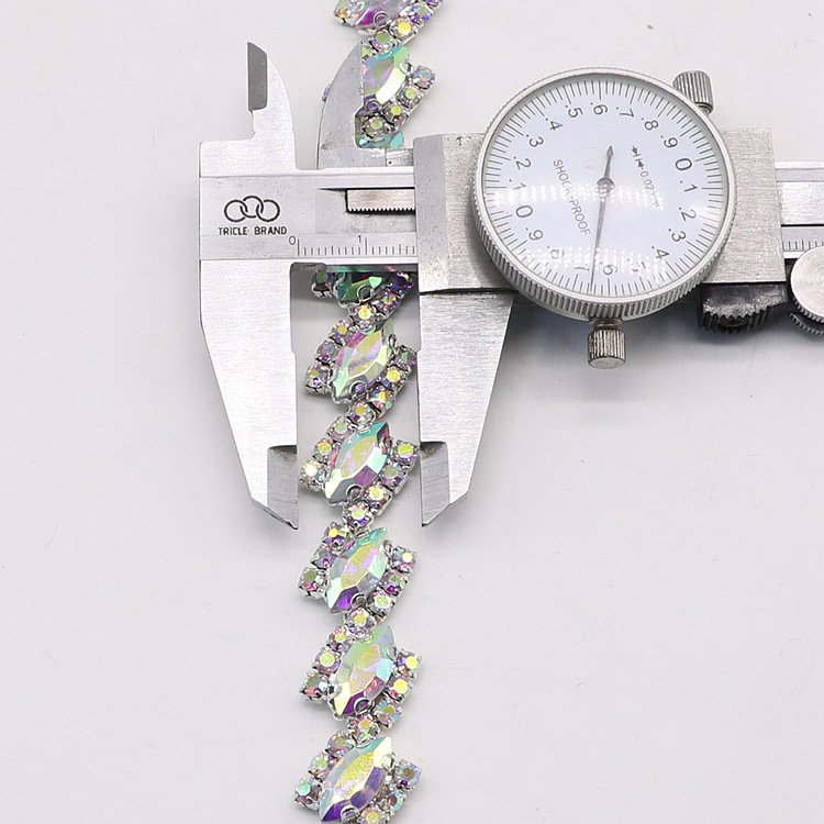 JFRC034 Fashion Bridal Sash Rhinestone Trim Applique Crystal Rhinestone Chain Trimming for Wedding Belt Garment Accessories