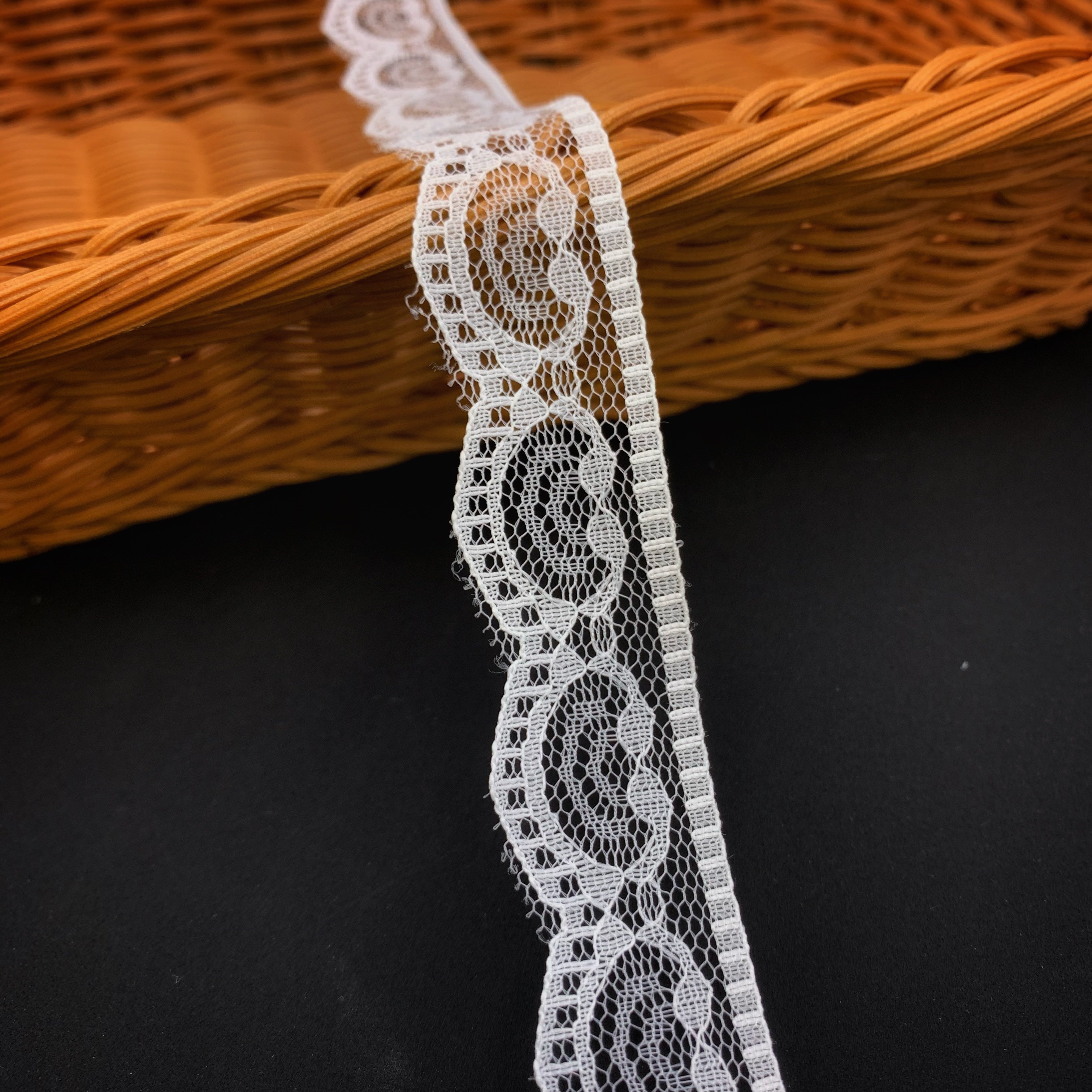 High Quality Spandex White Mesh Guipure French Nylon Elastic Tulle Lace Trim For Dress
