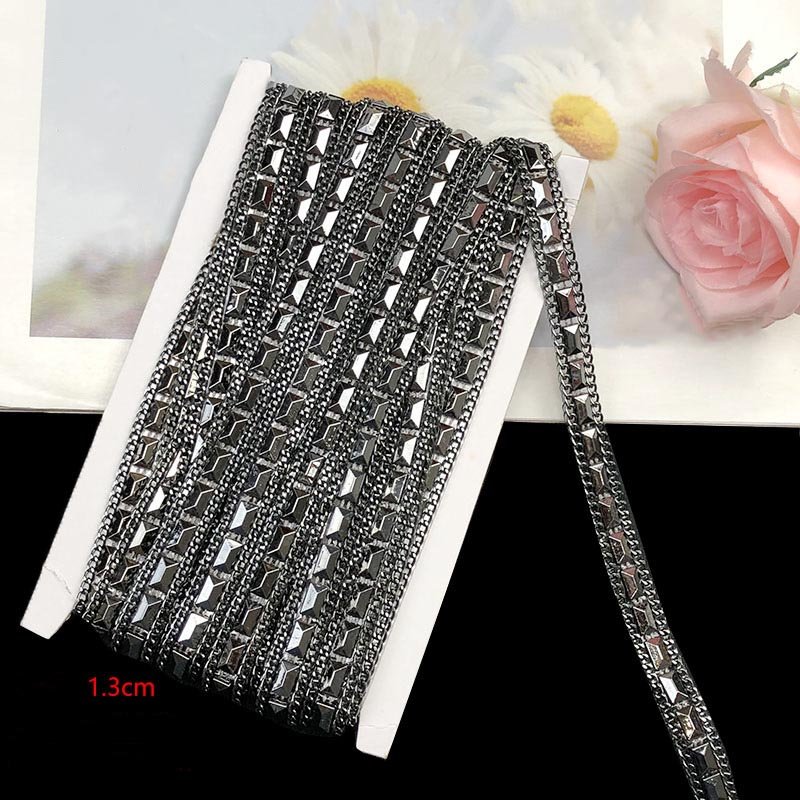 garment clothing sewing textile beaded trimming chain diy costume dress hat lace ribbon diamond gold silver black pearl trims