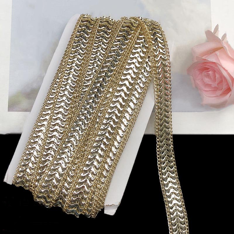 garment clothing sewing textile beaded trimming chain diy costume dress hat lace ribbon diamond gold silver black pearl trims