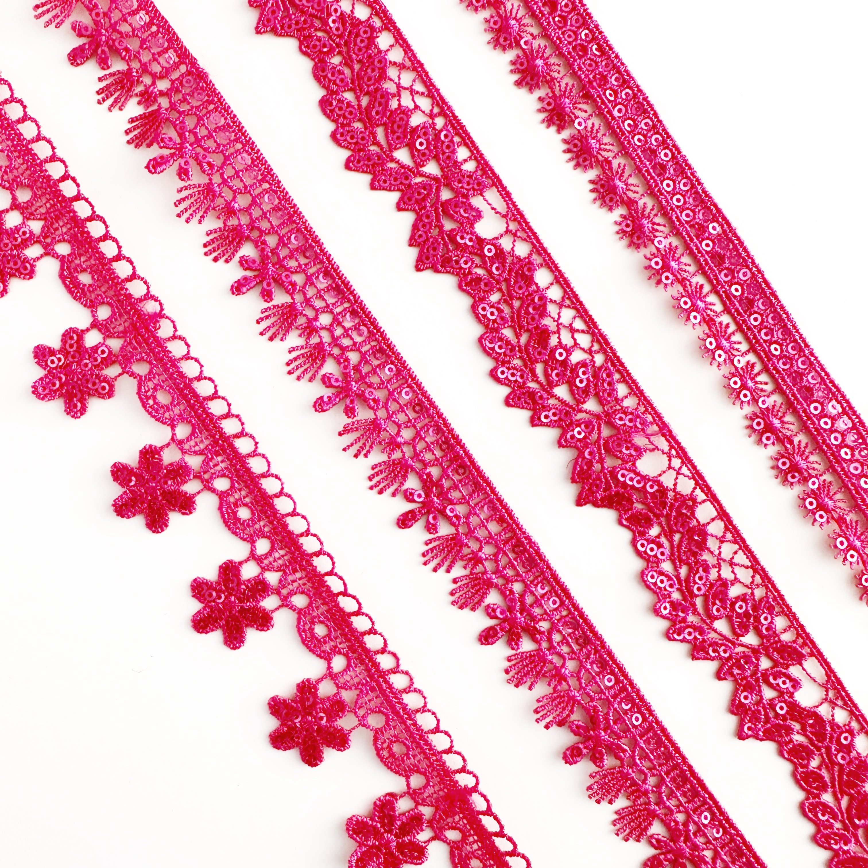 High Quality Hot Sale Sequins Renda Lace Multicolor Embroidery Border Lace Ribbon Lace Trim