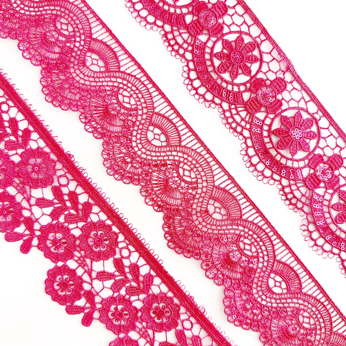High Quality Hot Sale Sequins Renda Lace Multicolor Embroidery Border Lace Ribbon Lace Trim
