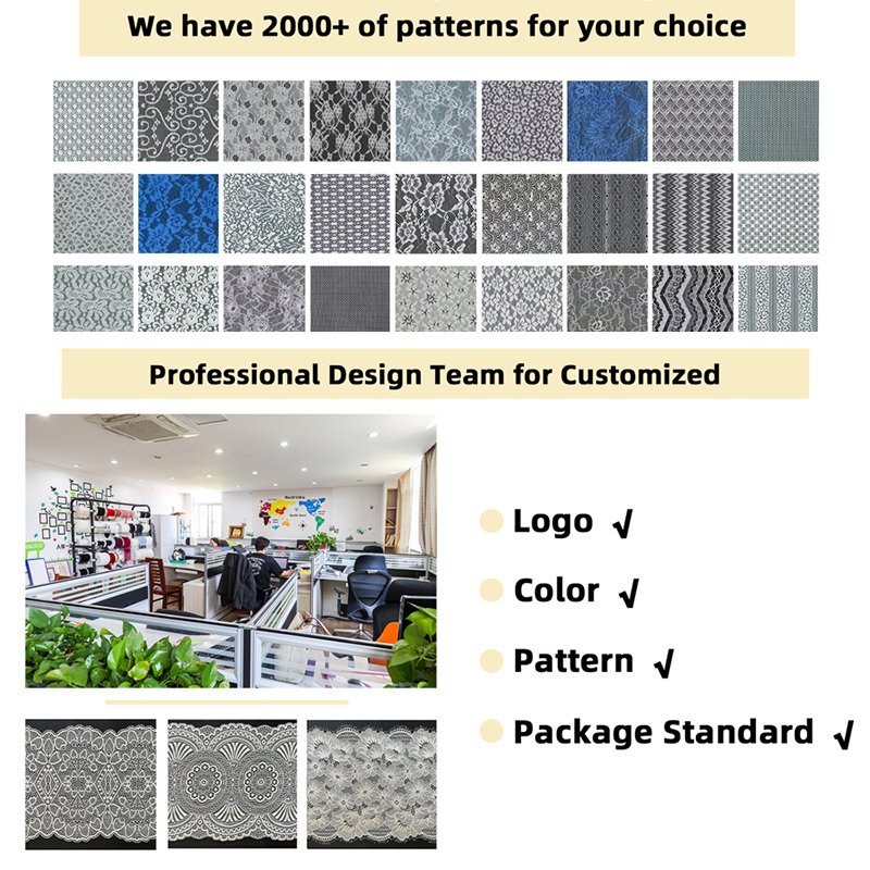 22cm Wide Stretch Mesh Garment Lace Trim Hollowed Out Flower Lace for Women