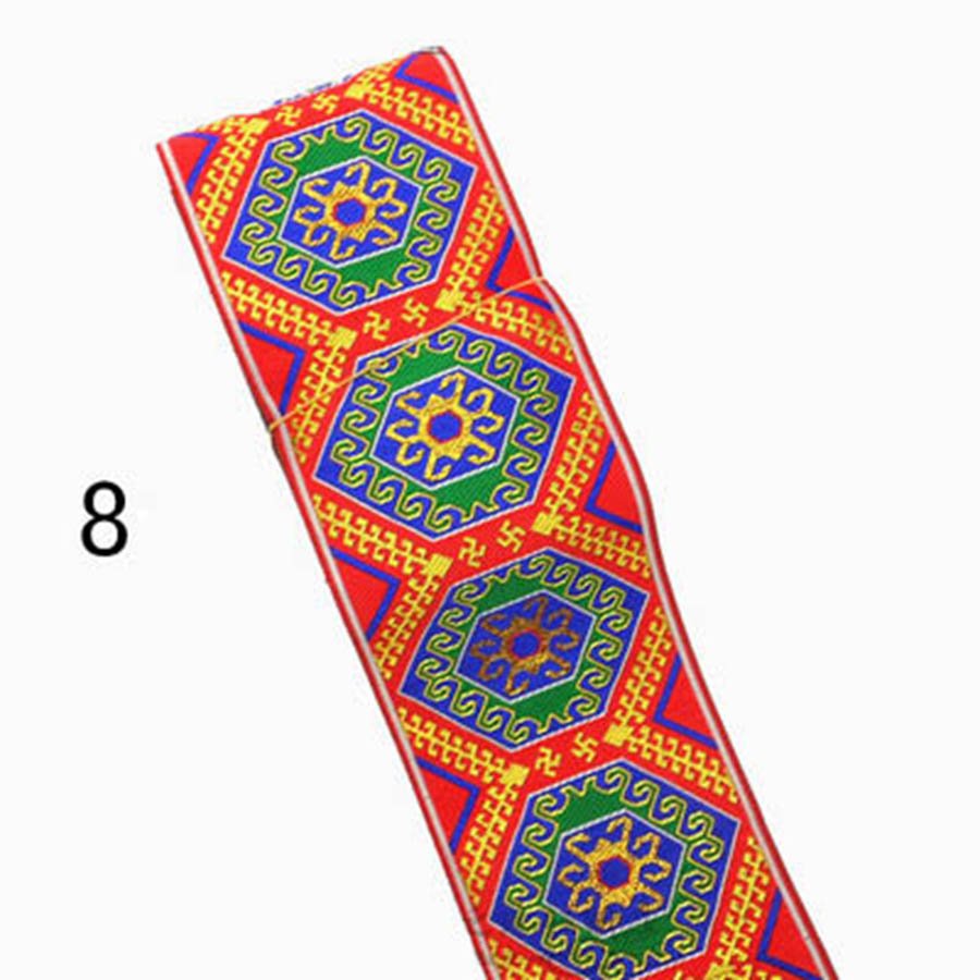 COOMAMUU 7m/lot 10cm width Ethnic Webbing Fashion Jacquard Lace Trim for Sewing Garment DIY Supplier