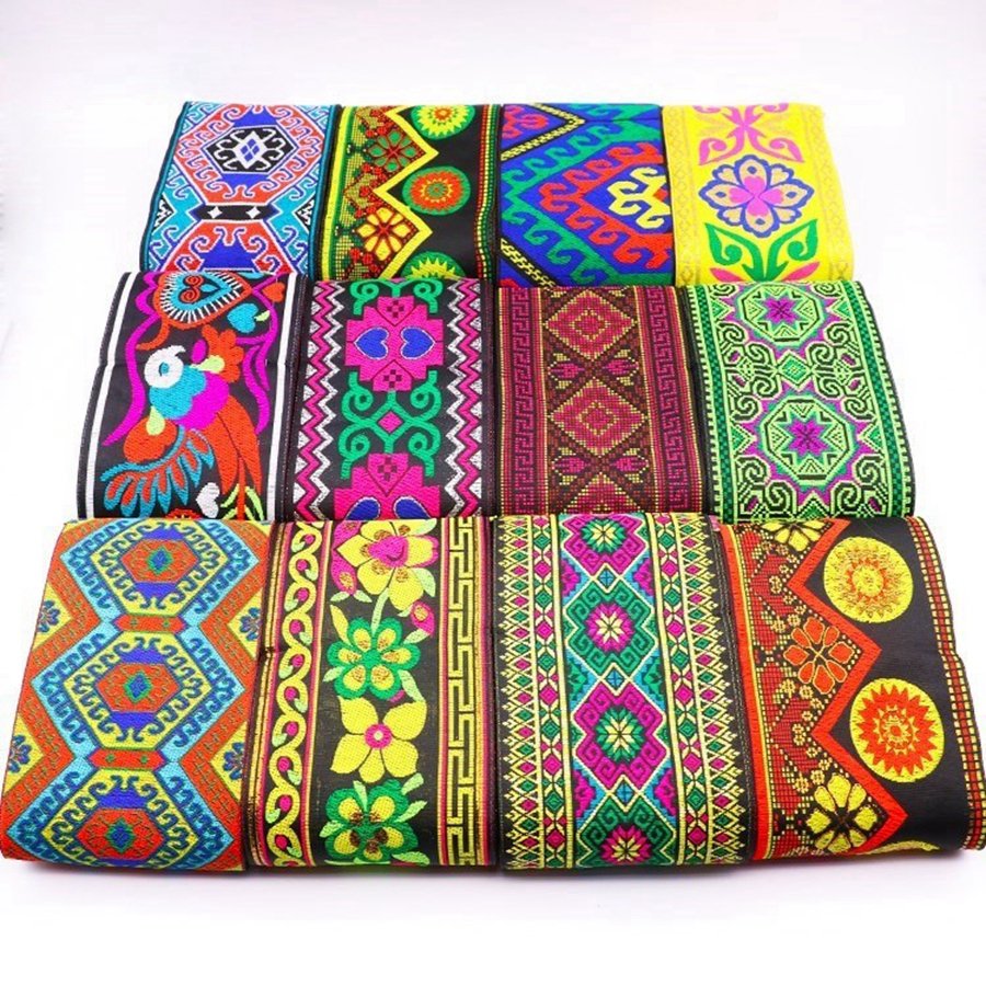 COOMAMUU 7m/lot 10cm width Ethnic Webbing Fashion Jacquard Lace Trim for Sewing Garment DIY Supplier