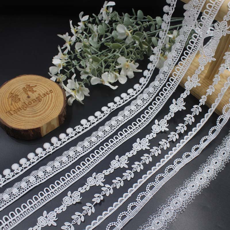 Custom Embroidery Lace Trimming Retro Hollow Out White guipure Lace Trim for Wedding Decor Gift Wrapping DIY Craft