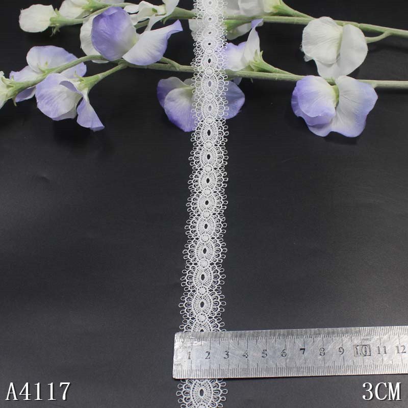 Custom Embroidery Lace Trimming Retro Hollow Out White guipure Lace Trim for Wedding Decor Gift Wrapping DIY Craft
