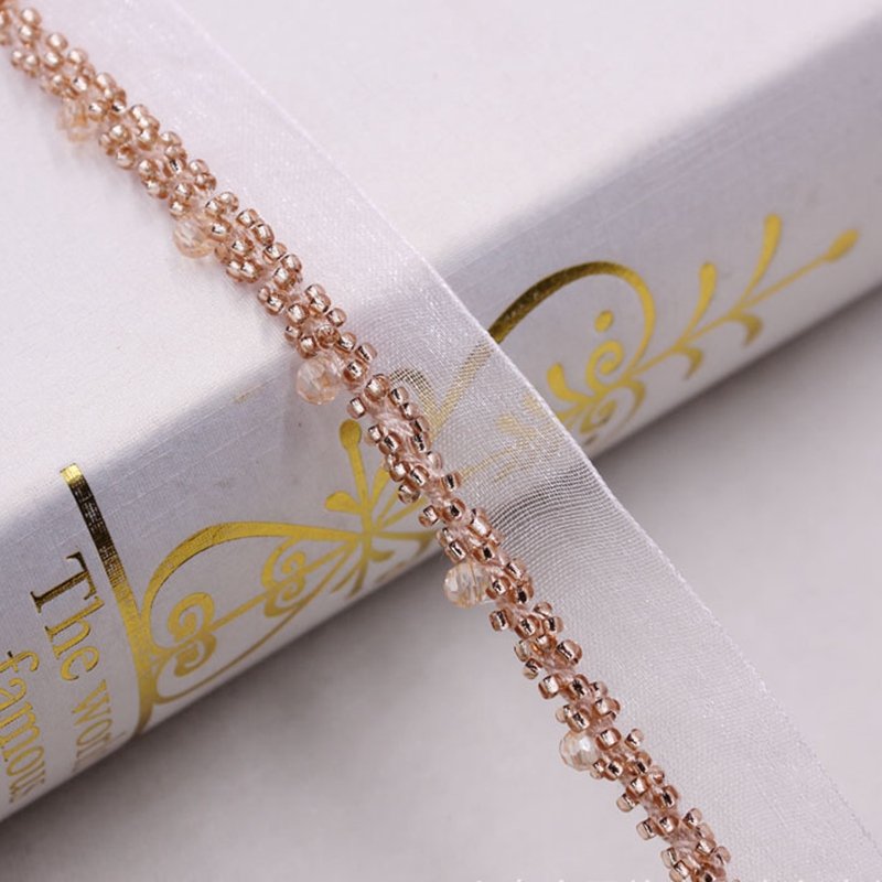 1.8cm Diamond Beaded Lace Ribbon Embroidery Lace Fabric Silk Tassel Clothing Accessory Handmade Trim