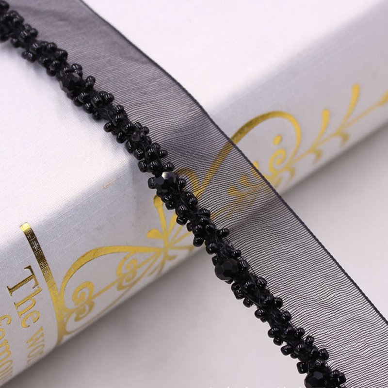 1.8cm Diamond Beaded Lace Ribbon Embroidery Lace Fabric Silk Tassel Clothing Accessory Handmade Trim