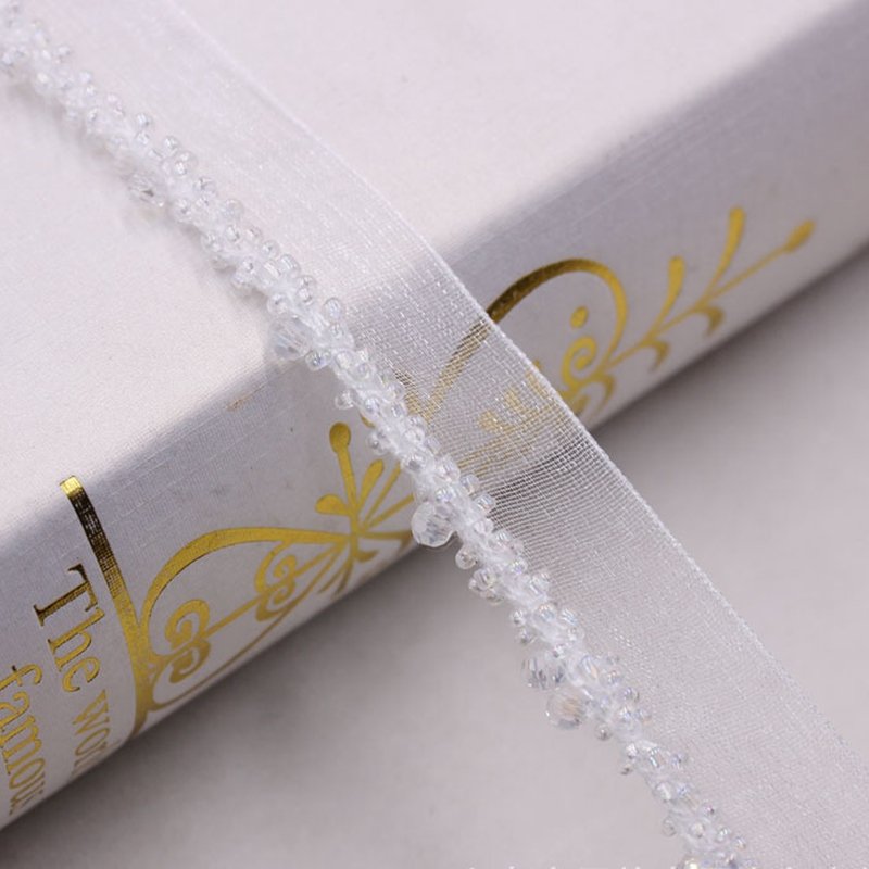 1.8cm Diamond Beaded Lace Ribbon Embroidery Lace Fabric Silk Tassel Clothing Accessory Handmade Trim