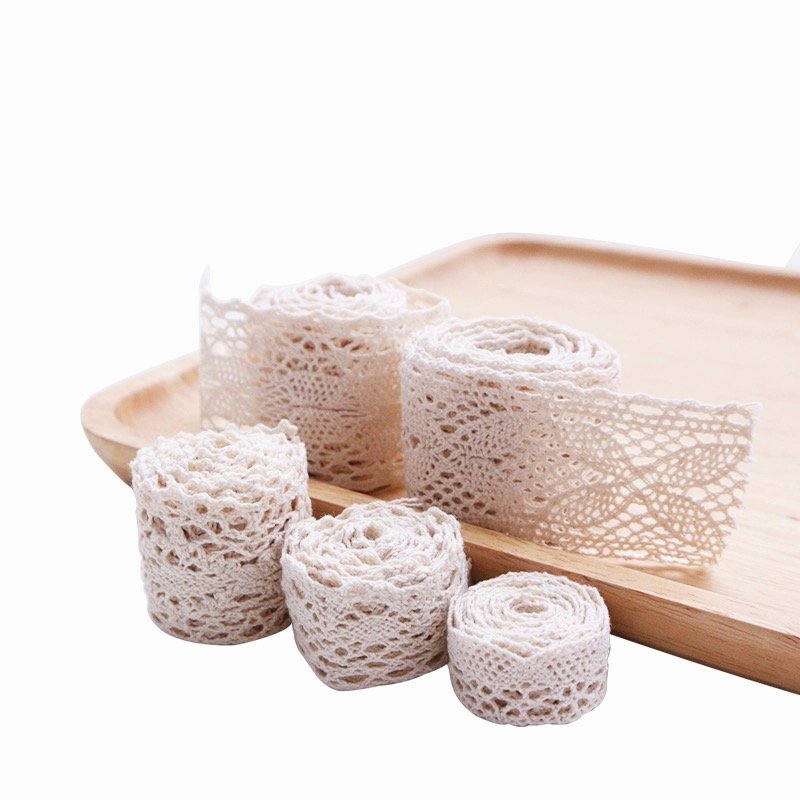 Wholesale High quality Lace Trimming Cotton Embroidery Lace Trim in Stock for dress tablecloth blankets bottle box decoration
