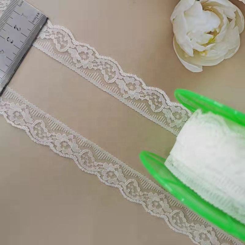 ZJ026 Good Price Modern White Wide 2.5cm Lace Trim Nylon Lace Trim Chinlon Lace Trim for Wedding Underwear Pajamas