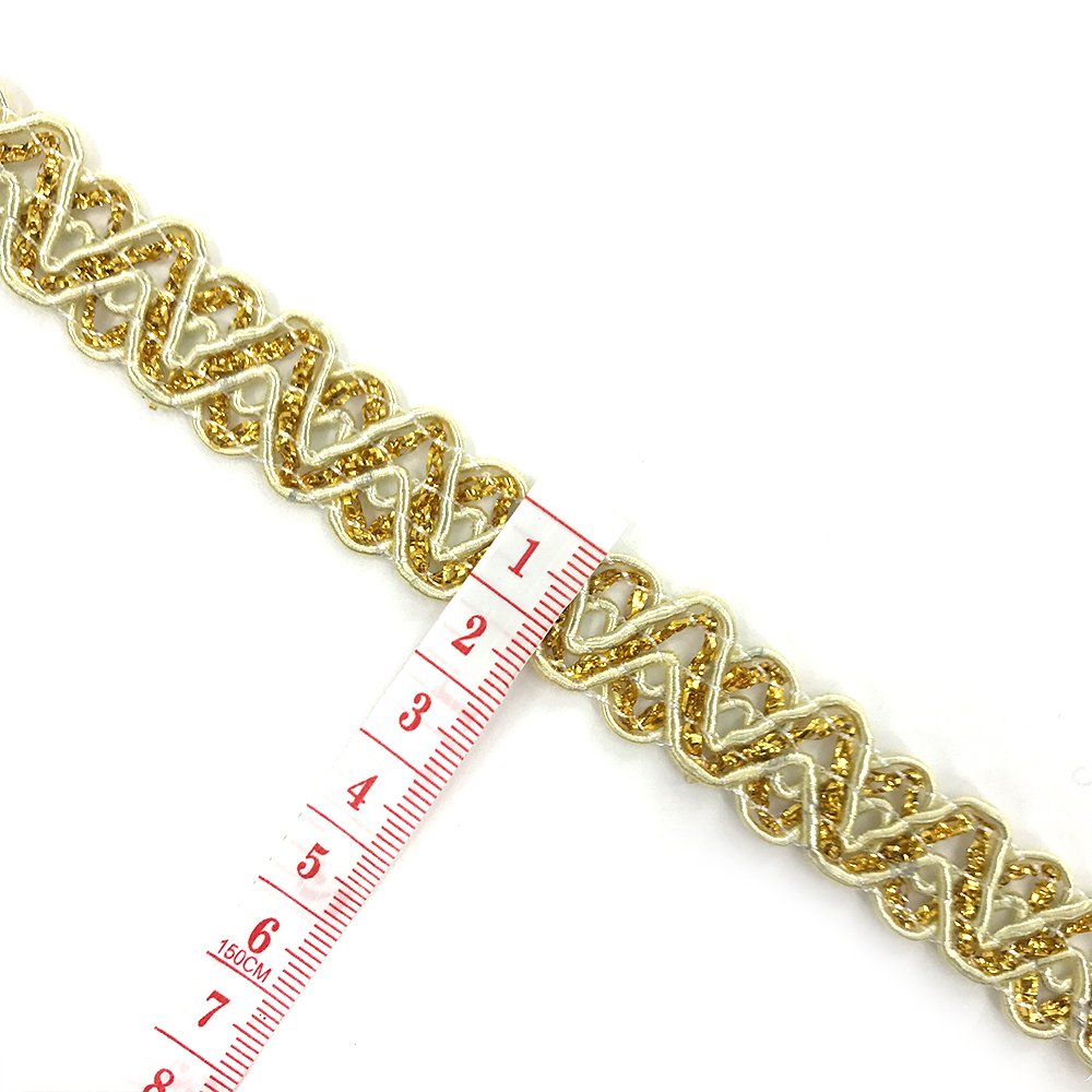 Other Polyester Gold and Silver Fashion Trimming Knitted Shiny Lace Trimming
