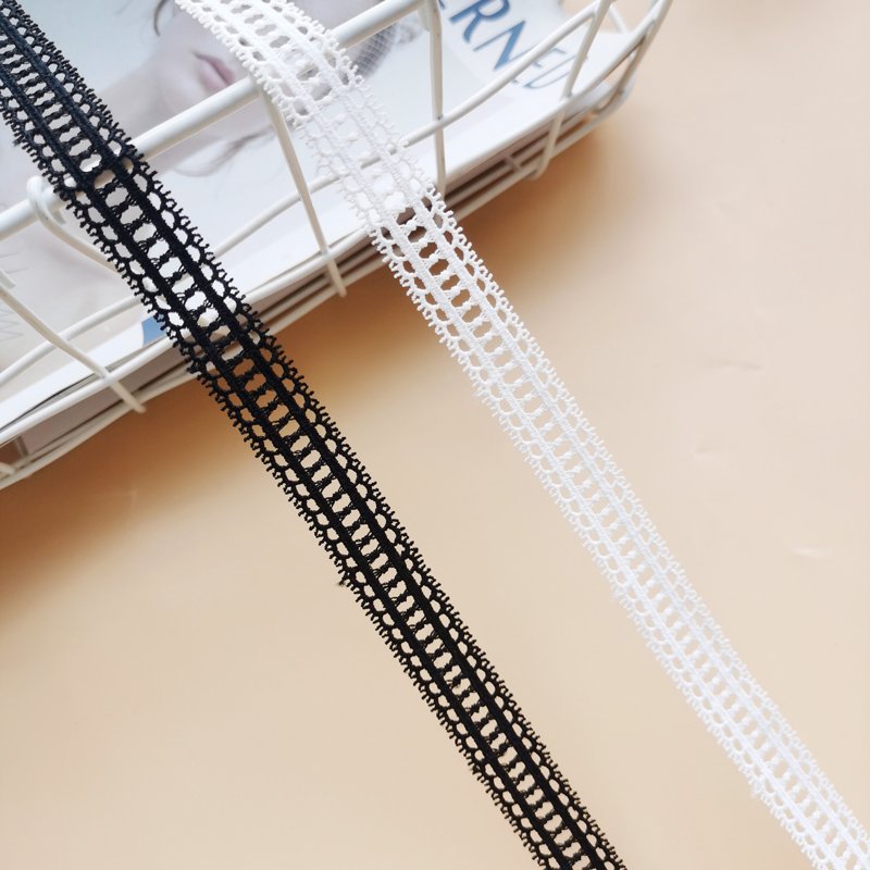 2024 New Arrivals Stretch Lace Trim Embroidery Polyester Lace Ribbons White Embroidery Trimming Lace