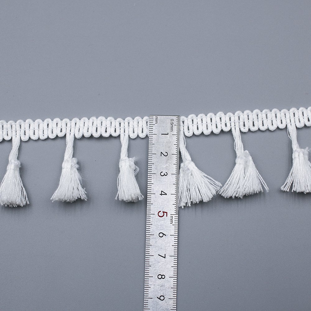 new design fringe ribbon polyester cotton crochet tassel fringe trim for curtain decoration