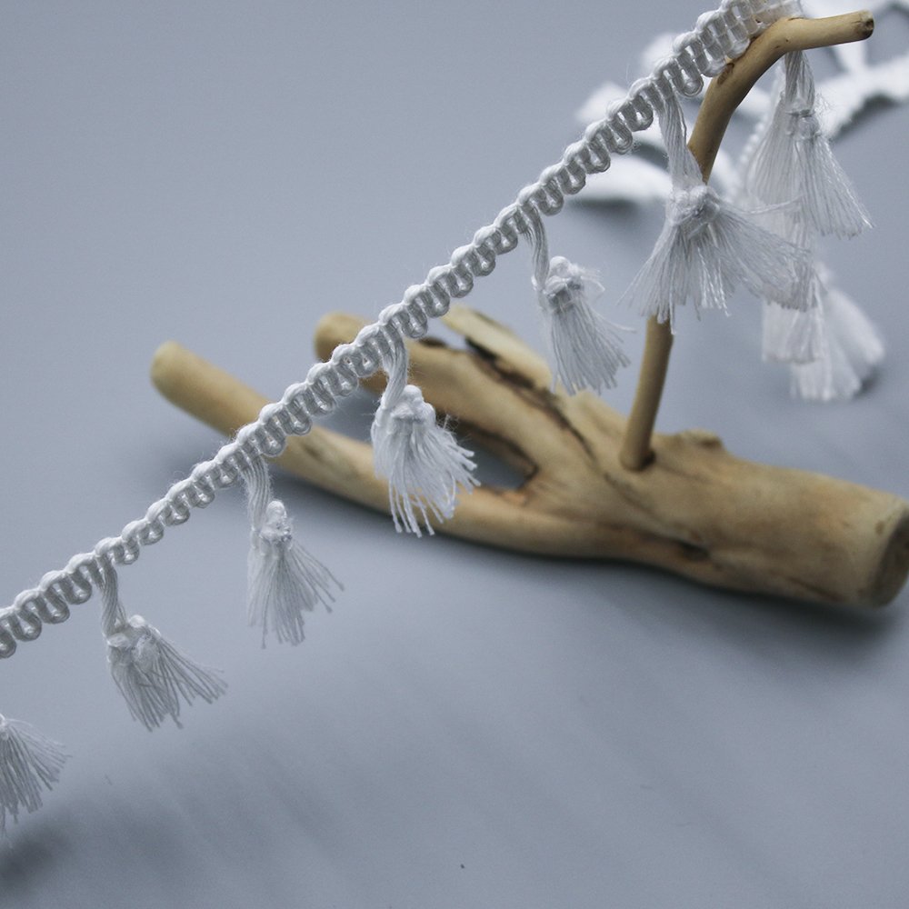 new design fringe ribbon polyester cotton crochet tassel fringe trim for curtain decoration