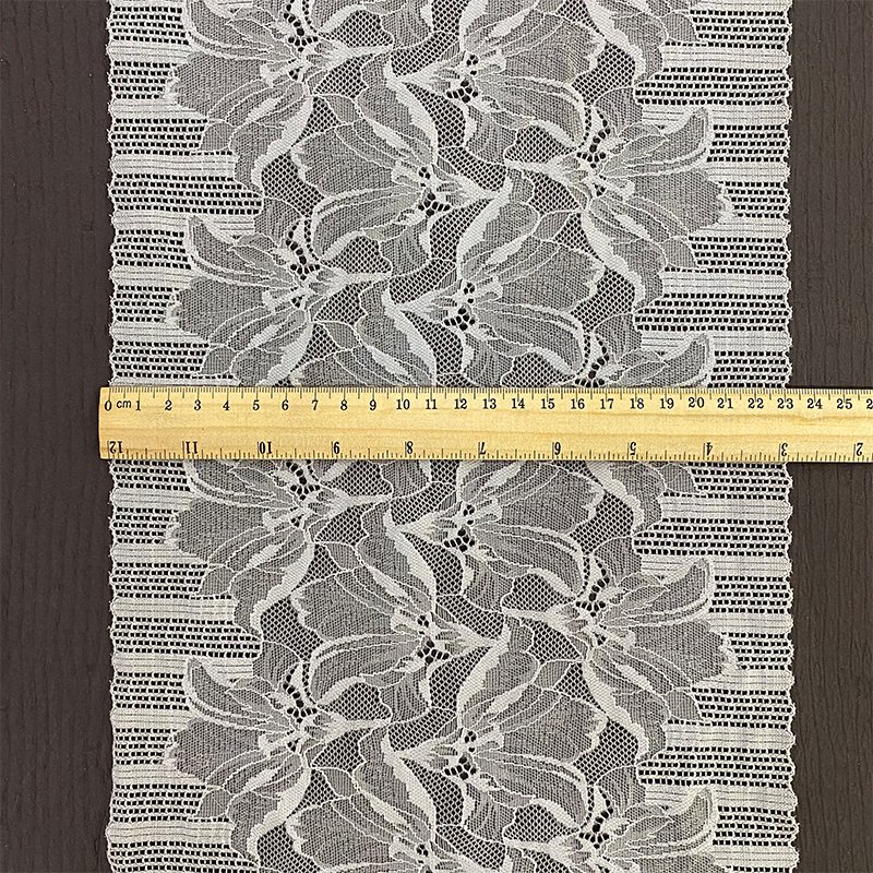 Eco-friendly 23.5cm Wide Various Colors Embroidery Lace Trim Lace Border For Dress