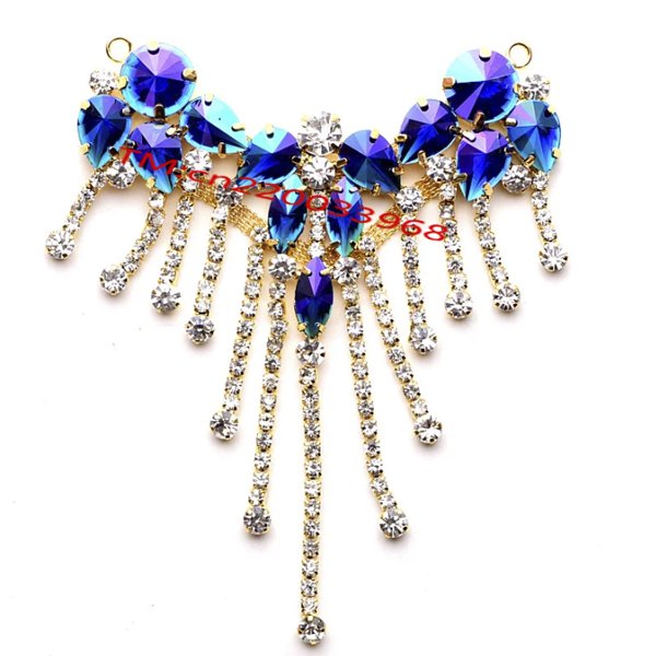 2024 Carnival Craft Decorative Bling Appliques AB Iridescent Colors Resin Rhinestone Tassel Sew-On Trimmings