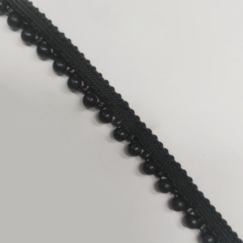 pearl Beaded Lace ribbon fabric embroidery white/black dress decoration collar beads trim