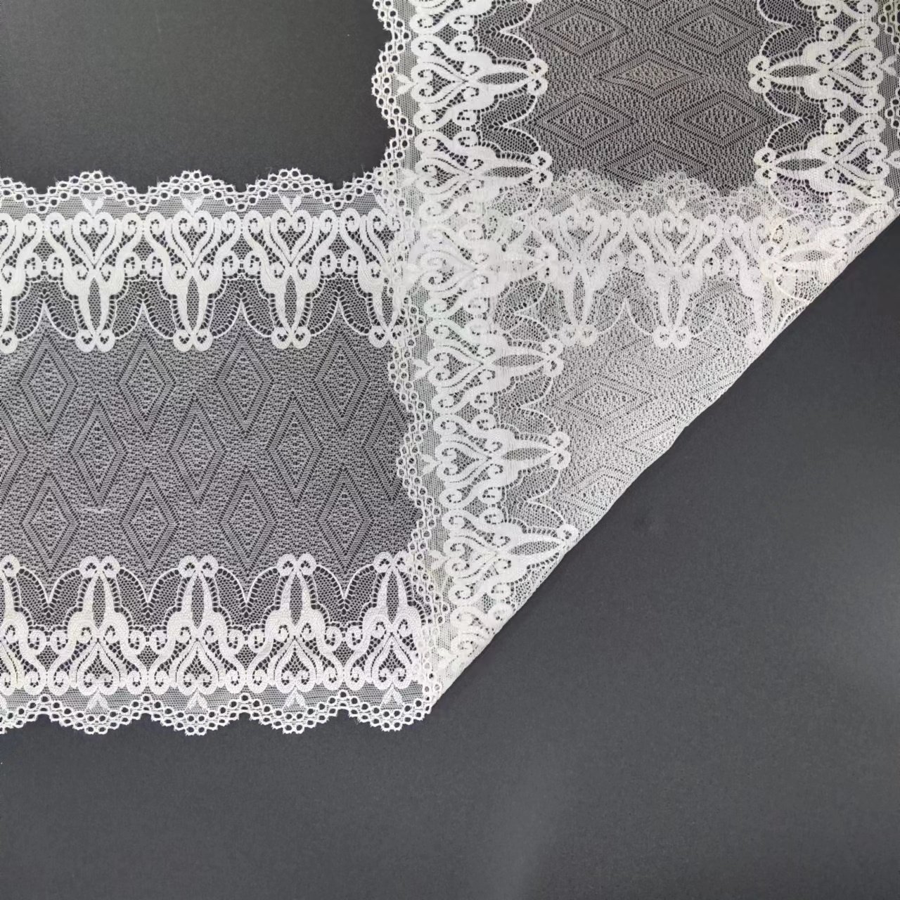 24 cm Wide Trimming Voile Nylon Spandex Roll Knitted Lace Trim for Madam Bra Accessories