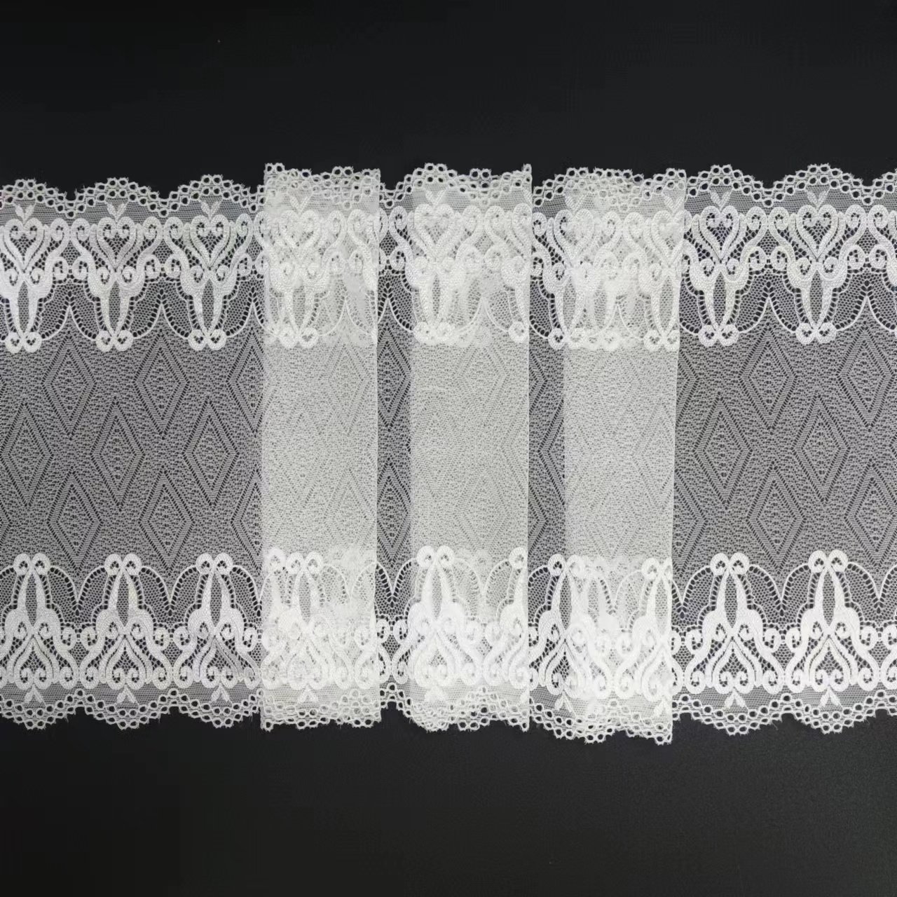 24 cm Wide Trimming Voile Nylon Spandex Roll Knitted Lace Trim for Madam Bra Accessories
