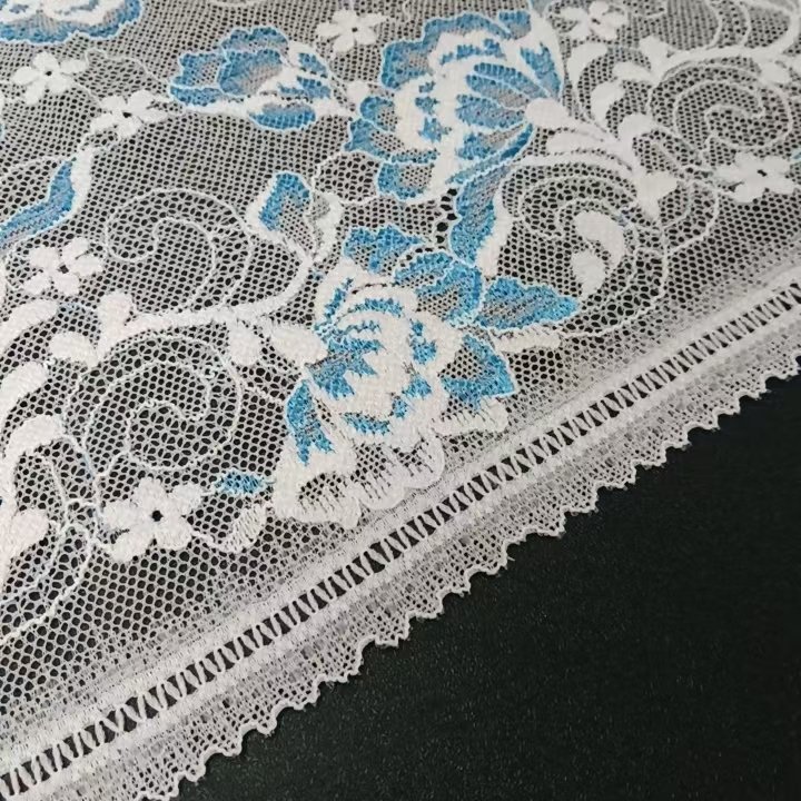 23cm Elastic Two-Tone Nylon Spandex Border Tulle Border Lace Trim Elegant Voile Fabric for Bra & Underwear Lingerie Accessories