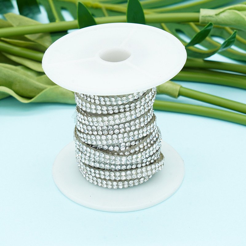 High Quality DIY Metal Hotfix Rhinestone Mesh Trim/Mesh Roll Motif Iron on Glue Crystal Banding Transfers Sheet