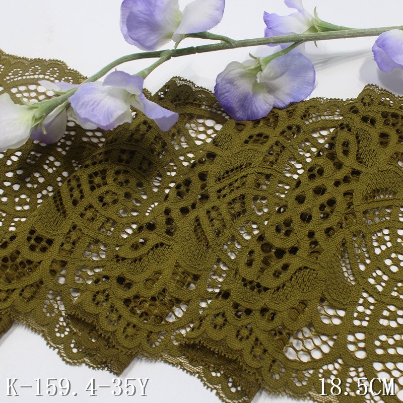 Professional Suppliers 19cm black Beige nylon Stretch Lace Trim multi color Elastic Lace mesh Fabric For Lingerie underwear