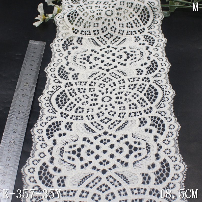 Professional Suppliers 19cm black Beige nylon Stretch Lace Trim multi color Elastic Lace mesh Fabric For Lingerie underwear