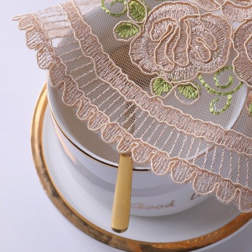 3D water soluble lace embroidery piece rope embroidered gold flower sofa creative applique home fabric accessories