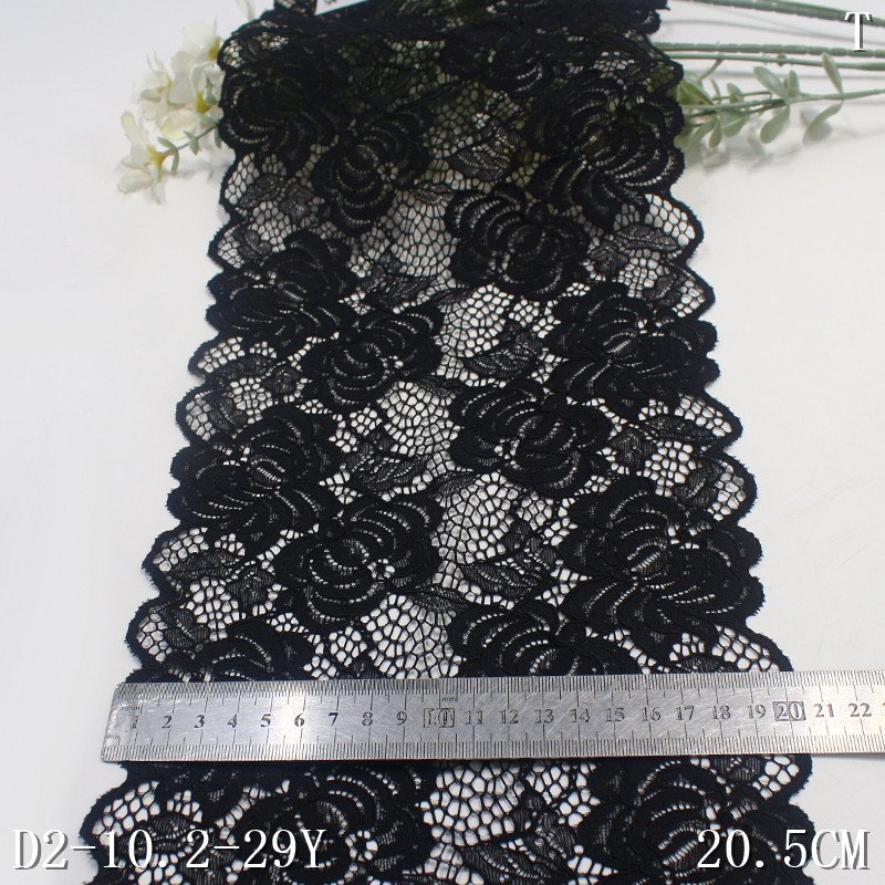 Wholesale Jacquard Lace Elastic lingerie white black stretch nylon spandex flower lace trim