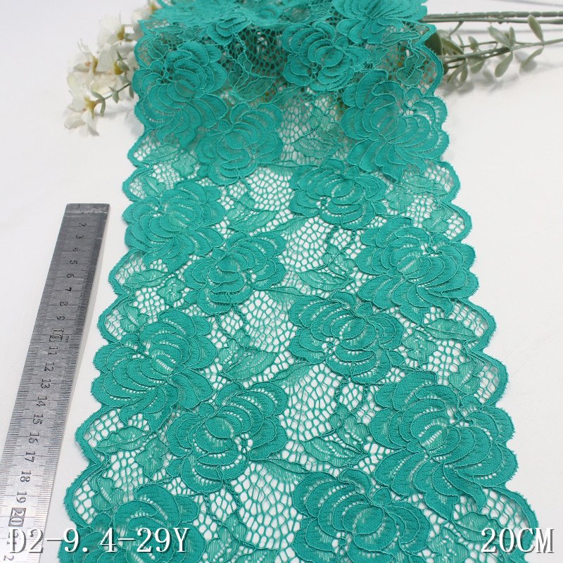 Wholesale Jacquard Lace Elastic lingerie white black stretch nylon spandex flower lace trim
