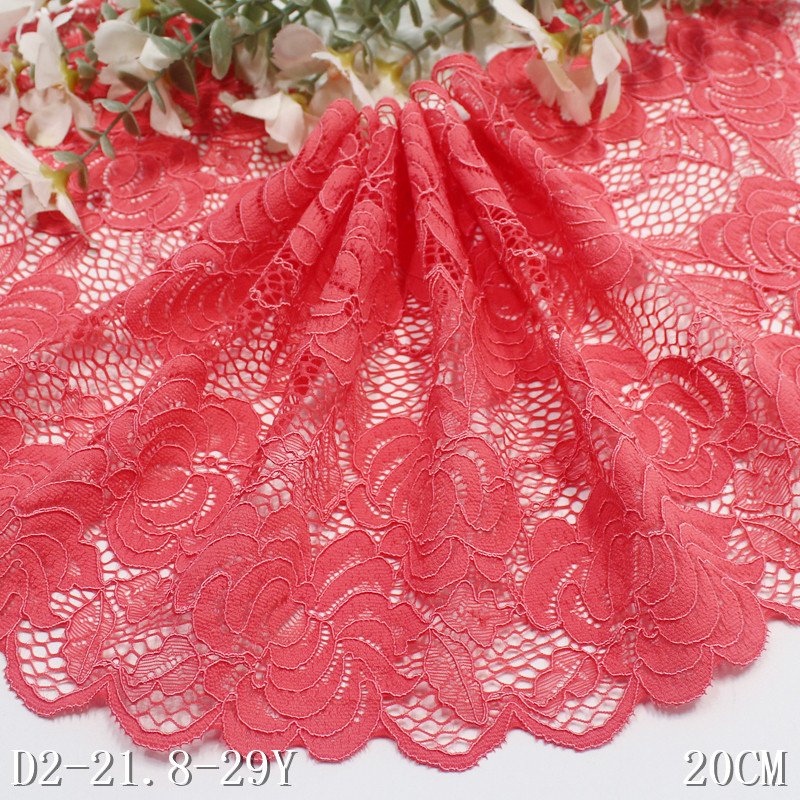Wholesale Jacquard Lace Elastic lingerie white black stretch nylon spandex flower lace trim