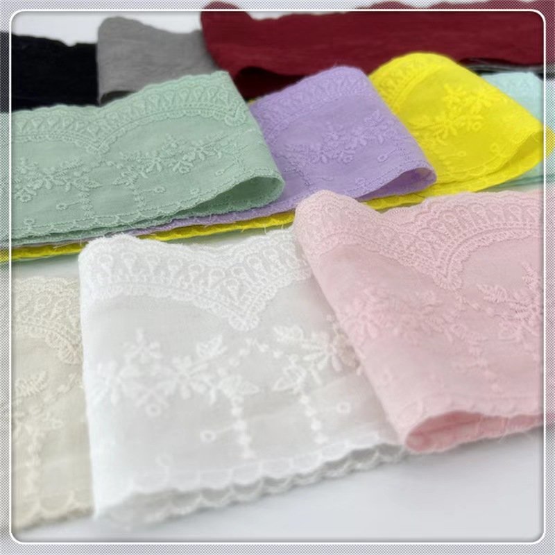 Hollow Flower Ribbon For Sewing Clothing Garment Cotton Embroidery Lace Trimming 8 cm Wide Black Trimming Lace Embroidered