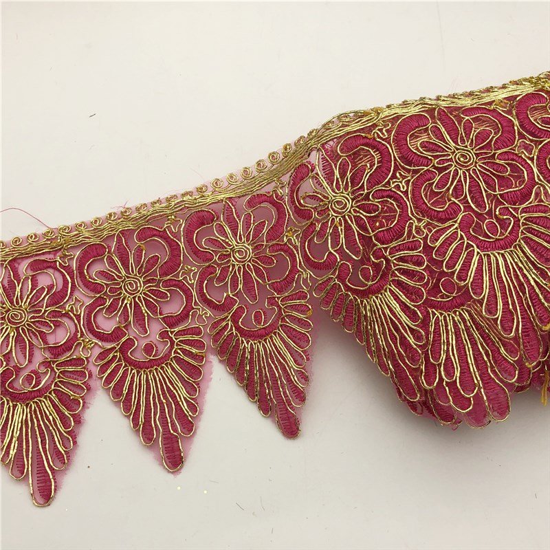 Rayon Embroidery Scalloped Lace Trim Bridal wedding Trim Wide:12.5cm