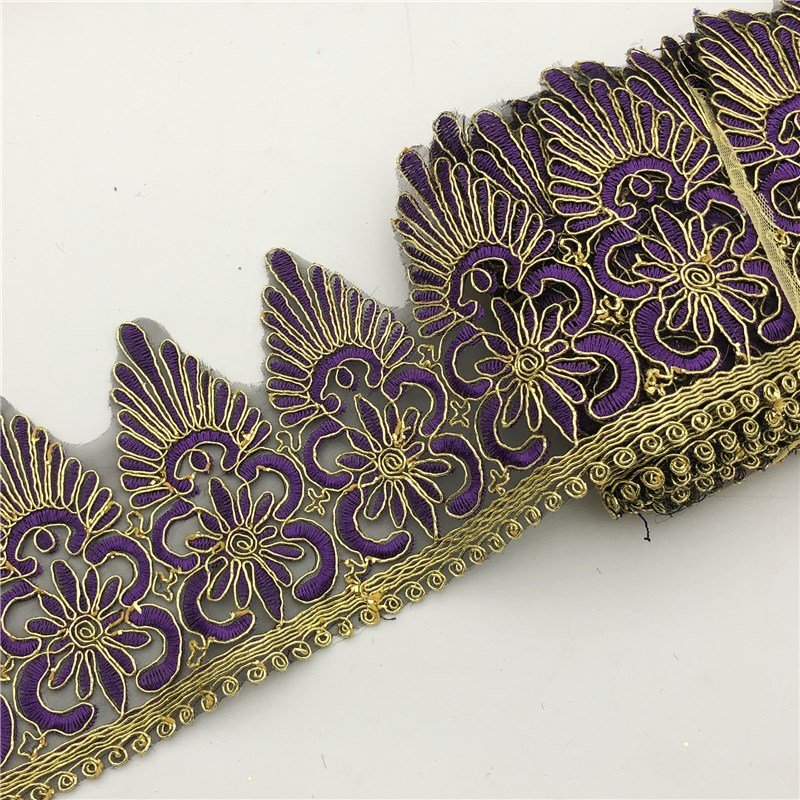 Rayon Embroidery Scalloped Lace Trim Bridal wedding Trim Wide:12.5cm