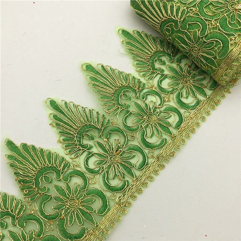 Rayon Embroidery Scalloped Lace Trim Bridal wedding Trim Wide:12.5cm