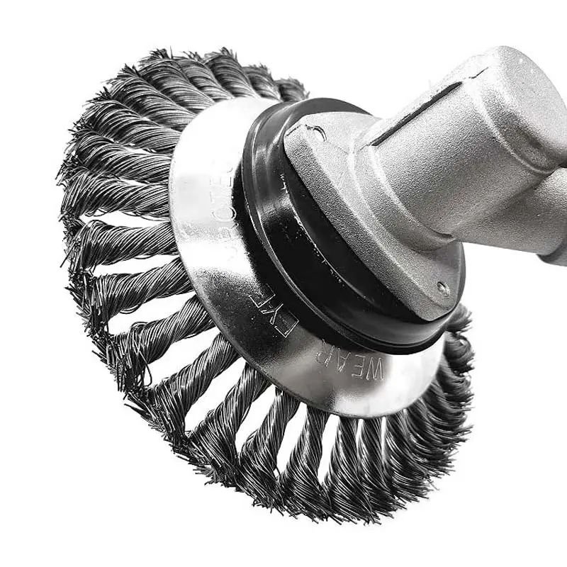 4/5/6/8 inch Weeding Brush Stainless Steel Twist Wire Wheel Cutter Tools Grass Trimmer Wire Brush Lawn Mower Grass Trimmer Head