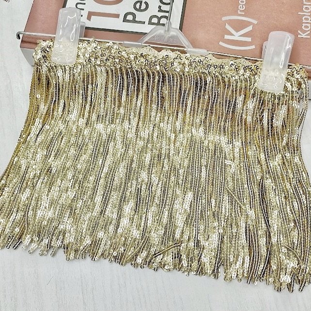 Quality 17cm Silver Sequins Fringe Embroidery Lace Ladin Dance Dresses Tassel Trims For Women's Sexy Dress Evening Party
