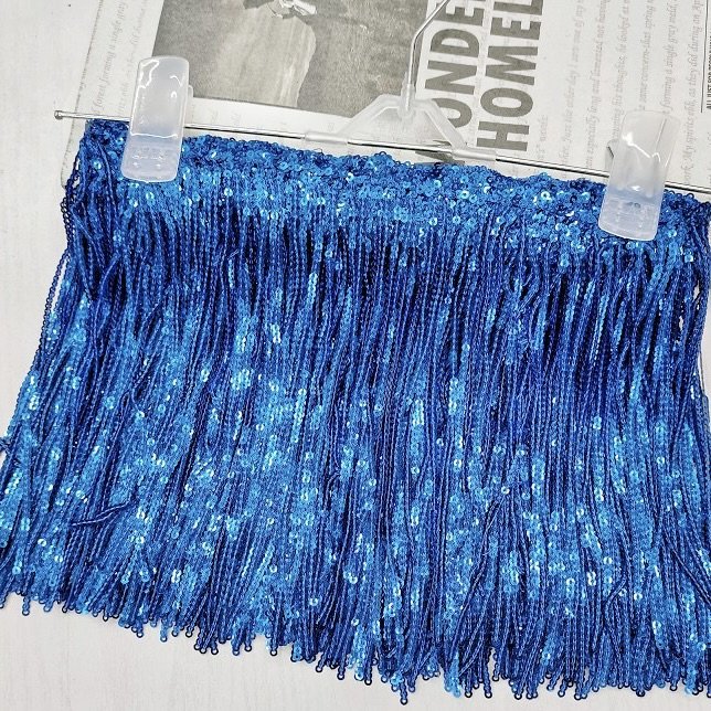 Quality 17cm Silver Sequins Fringe Embroidery Lace Ladin Dance Dresses Tassel Trims For Women's Sexy Dress Evening Party
