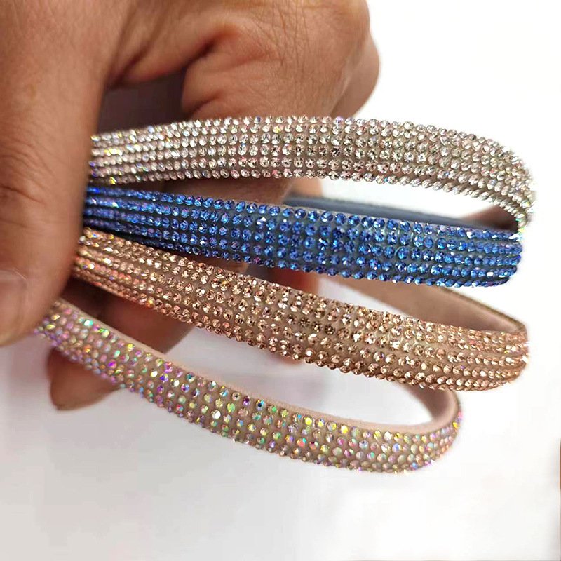 Hot selling 4 5 6 8 12 16 row Half round crystal rhinestones trim for garment shoe accessory