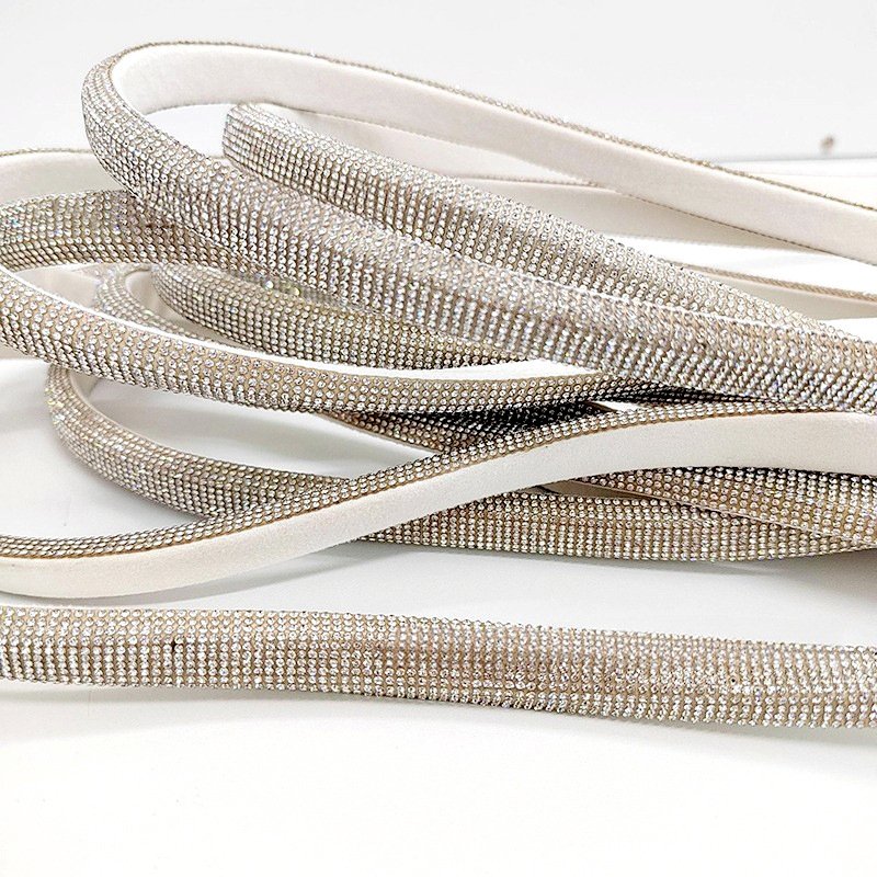 Hot selling 4 5 6 8 12 16 row Half round crystal rhinestones trim for garment shoe accessory