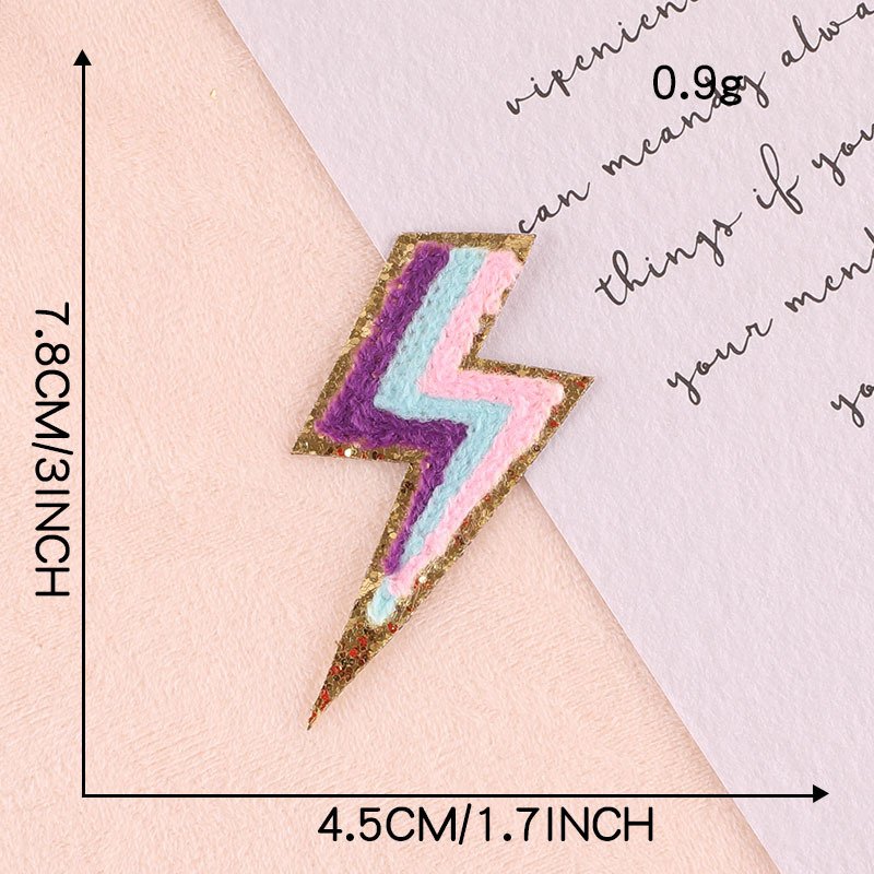 Phnom Penh Color Lightning Patch Chenille Iron on Patchesice Machineembroidered Fice Blenders Toolsandmade Ice Crushersequins