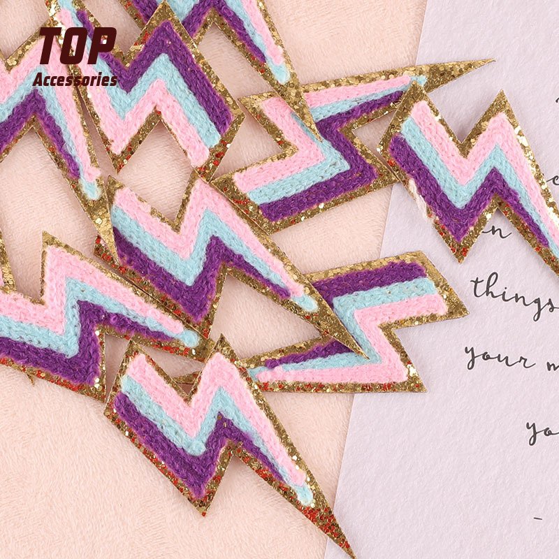 Phnom Penh Color Lightning Patch Chenille Iron on Patchesice Machineembroidered Fice Blenders Toolsandmade Ice Crushersequins