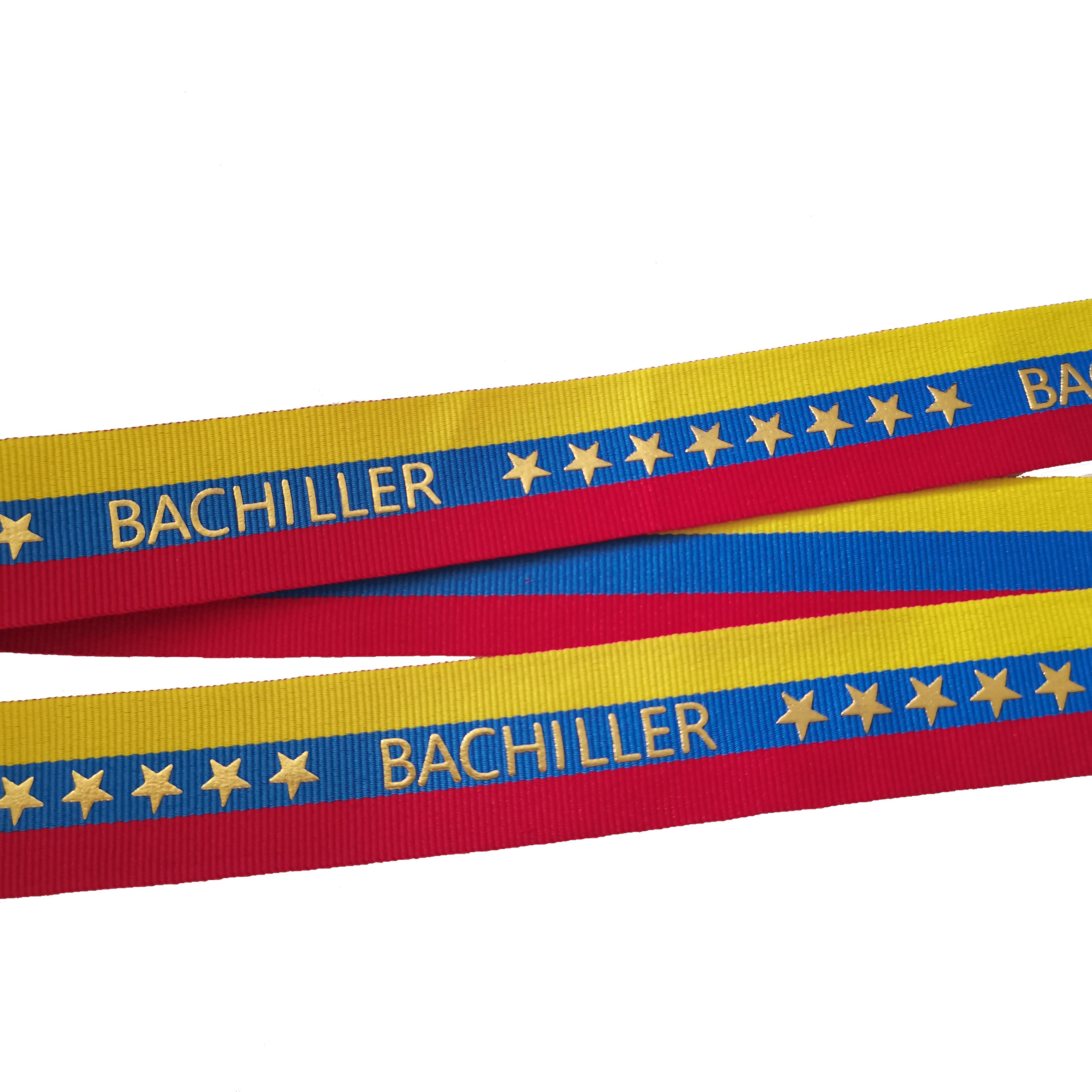 100% polyester gold foil printed grosgrain 32mm width striped printed ribbon for Accessories Decoration