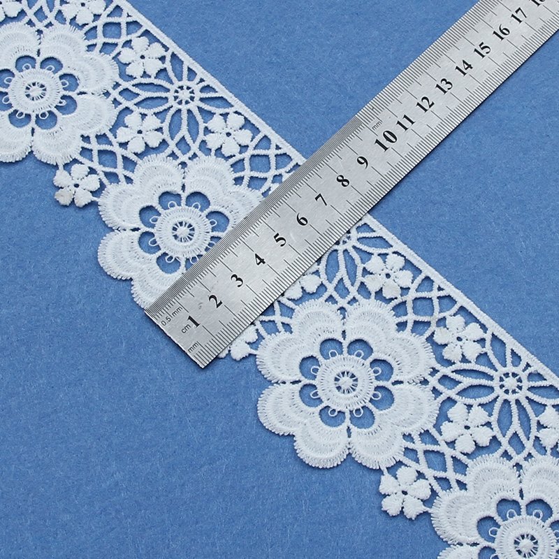 Factory Price Wholesale Milk Silk Water Soluble lace Embroidery Guipure Lace Fabric Trimming for decoration women's Clothing